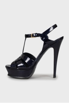 Patent high heel sandals