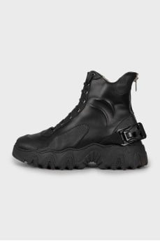 Chunky leather boots