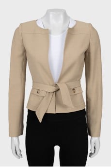 Beige jacket with belt