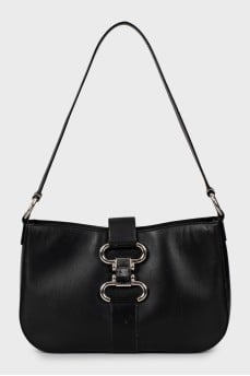 Shoulder bag with silver hardware