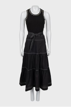Maxi dress with contrast seams