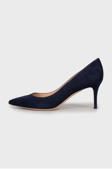 Navy blue suede shoes