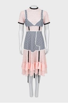 Short sleeve combination dress