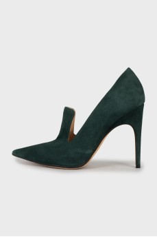 Suede shoes with tongue