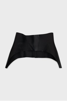 Leather peplum with zipper