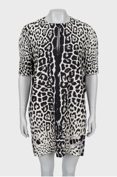 Silk dress in animal print