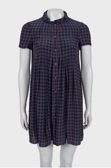 Silk dress in check print