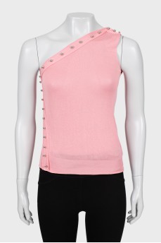 One shoulder silk top