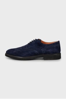 Men's blue suede brogues