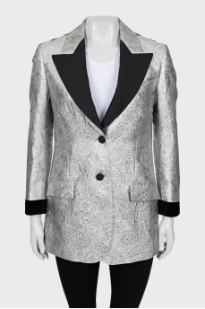 Silver jacket with beaded embroidery
