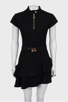 Short sleeve wool mini dress
