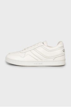 Leather sneakers with signature logo