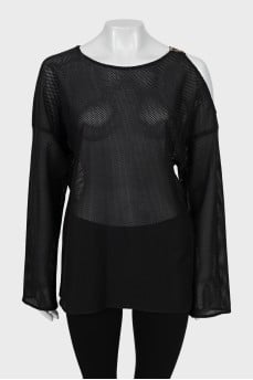 Loose fit mesh long sleeve