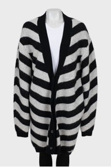 Oversized cardigan with short pile