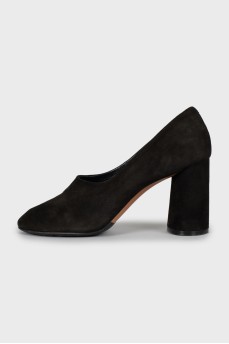Suede block heels