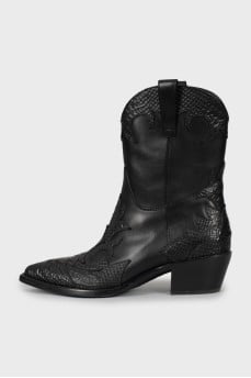 Leather Cossacks with decor