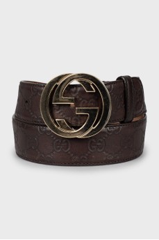 Embossed leather belt