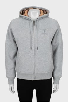 Gray sweatshirt with brand logo
