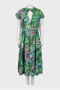 Floral fitted midi dress