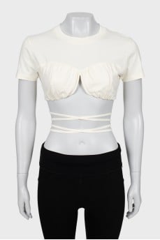 Short sleeve top with ties