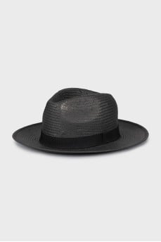 Braided hat with ribbon