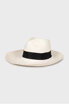 Braided hat with black ribbon