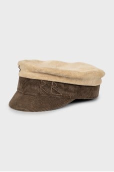 Corduroy cap with brand logo