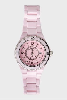 Pink ceramic watch