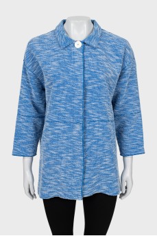 Two-tone cardigan with hidden fastening