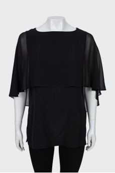Silk blouse with frill