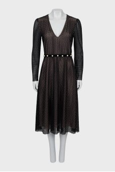 Mesh dress decorated with beads