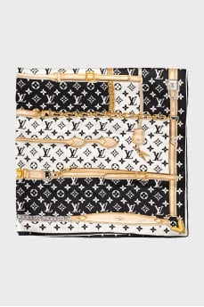 Silk scarf with signature print