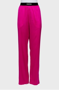 Silk trousers with elastic