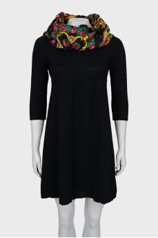 Wool dress with floral print