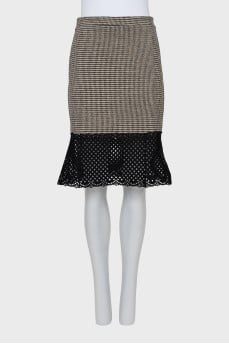 Skirt with houndstooth print