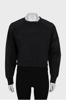 Crop sweatshirt with embossed logo