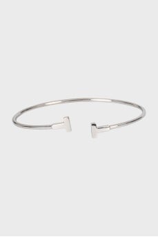 White Gold T Narrow Wire Bracelet