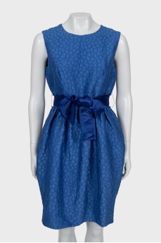 Fitted dress in ribbed print