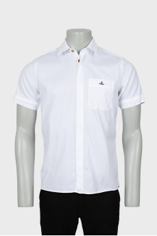 Men's white short sleeve shirt