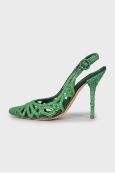 Woven High Heel Sandals