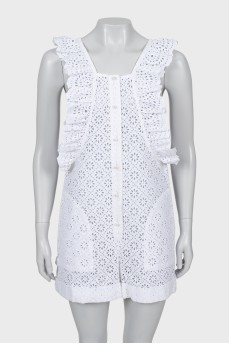 White jumpsuit with frills