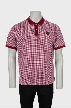 Men's check polo shirt