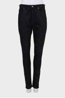 High-waisted skinny jeans