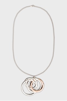 Silver pendant with five rings