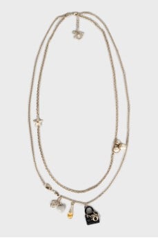 Silver necklace with pendants