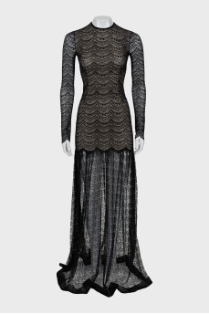 Guipure dress with long sleeves