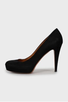 Suede wedge heel shoes