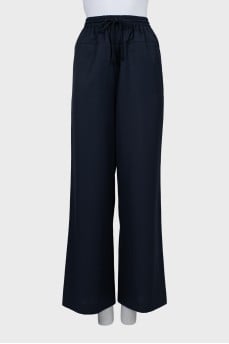 Blue palazzo pants with elastic