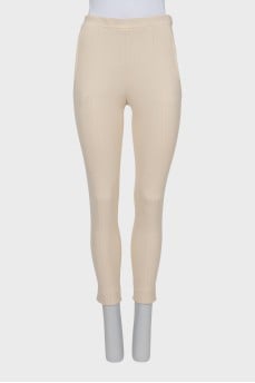 Beige high-waisted trousers