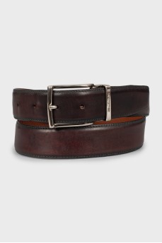 Men's belt with silver buckle